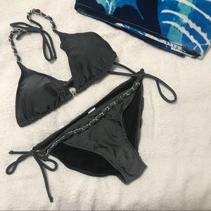 Dark gray chain bikini BOTTOM